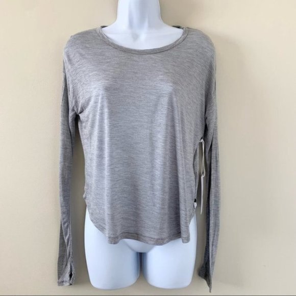 One Teaspoon Soho Wool Blend Cropped Top Long Sleeve Ochre Grey Size XXS - Picture 2 of 12